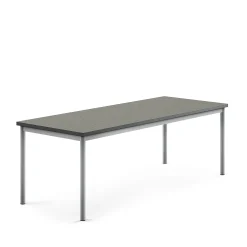 Pöytä SONITUS Ääntä vaimentava linoleumi, 1800x700x600 mm,tummanharmaa, hopeanharmaa