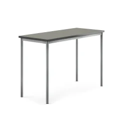 Pöytä SONITUS Ääntä vaimentava linoleumi, 1400x600x900 mm, tummanharmaa, hopeanharmaa