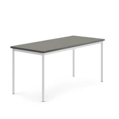 Pöytä SONITUS Ääntä vaimentava linoleumi, 1600x700x720 mm, tummanharmaa, valkoinen