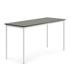Pöytä SONITUS Ääntä vaimentava linoleumi, 1800x700x900 mm, tummanharmaa, valkoinen