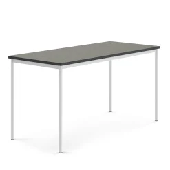 Pöytä SONITUS Ääntä vaimentava linoleumi, 1800x800x900 mm, tummanharmaa, valkoinen