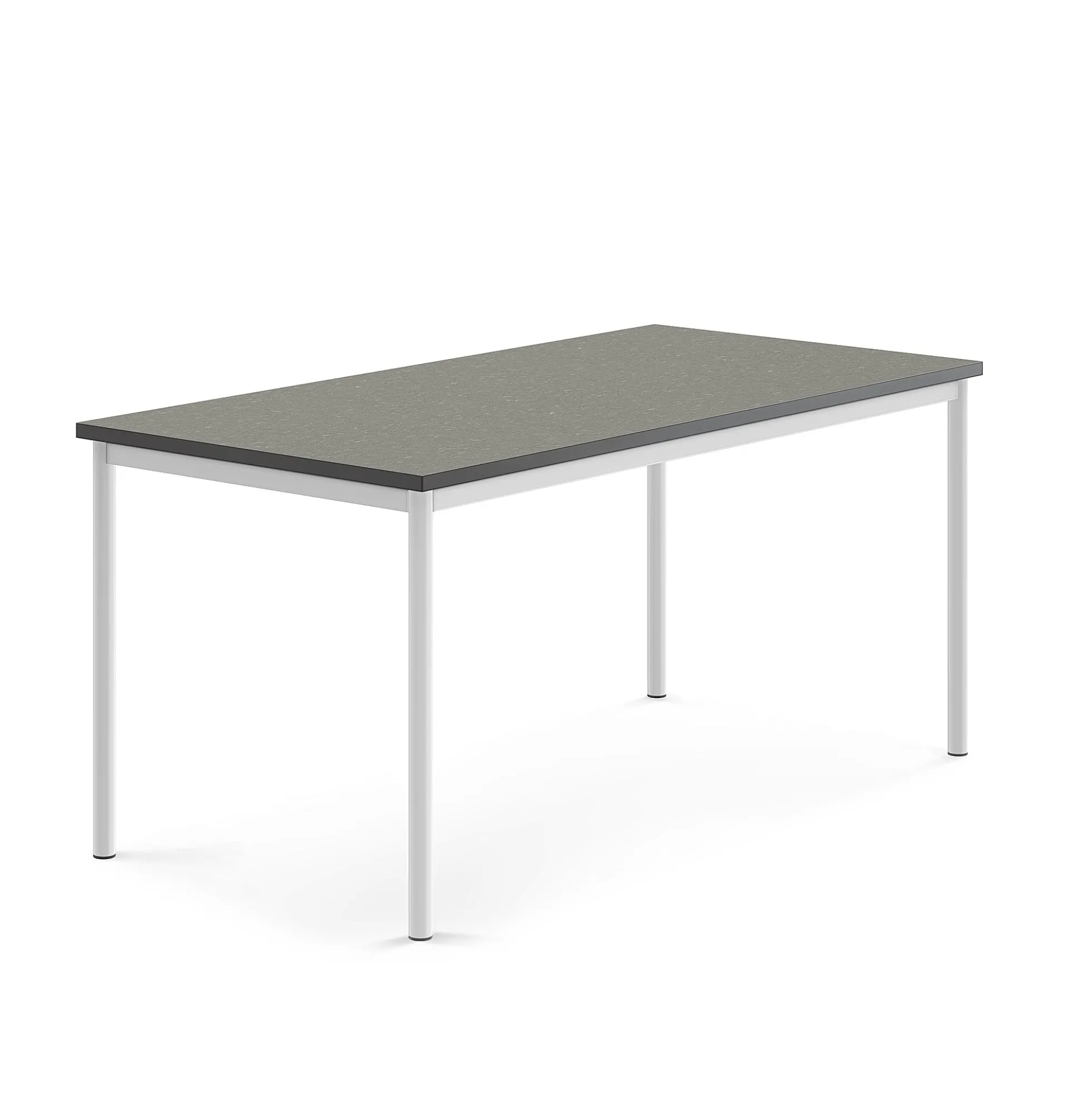 Pöytä SONITUS Ääntä vaimentava linoleumi, 1600x800x720 mm, tummanharmaa, valkoinen