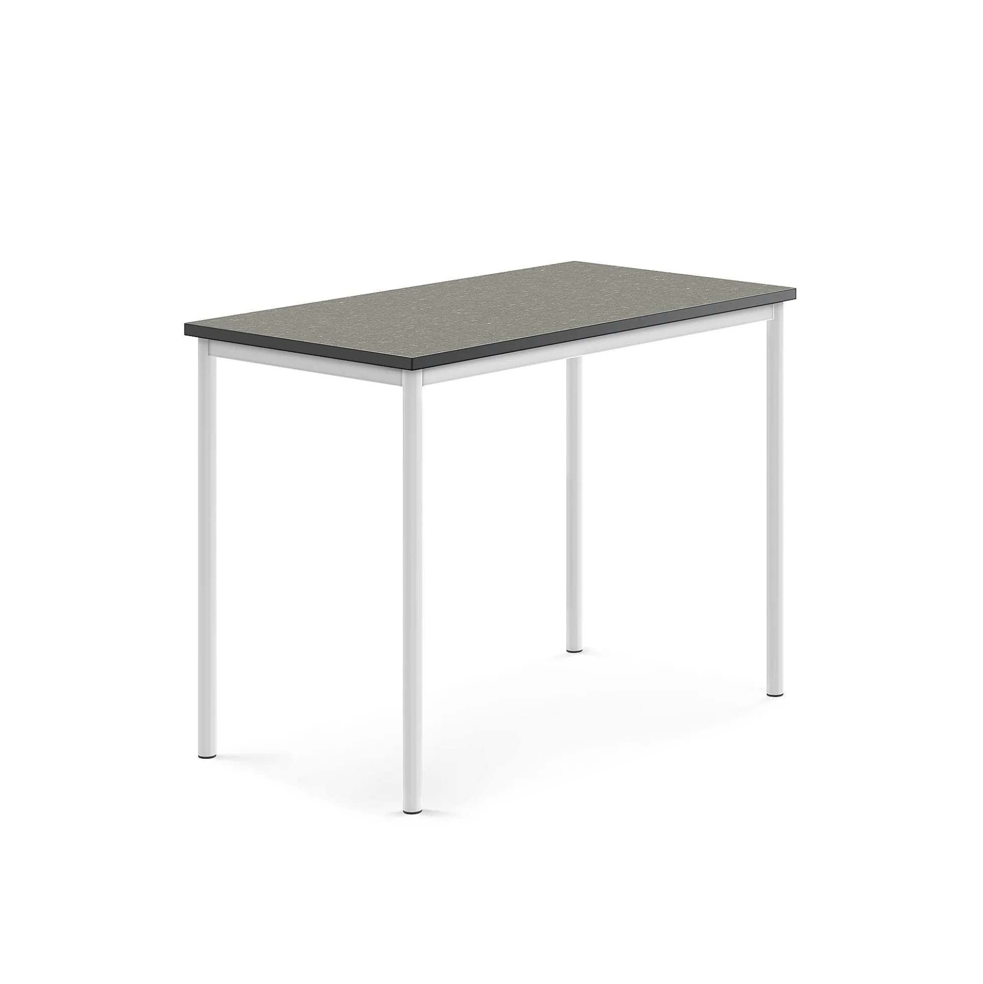Pöytä SONITUS Ääntä vaimentava linoleumi, 1200x700x900 mm, tummanharmaa, valkoinen