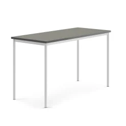 Pöytä SONITUS Ääntä vaimentava linoleumi, 1600x700x900 mm, tummanharmaa, valkoinen