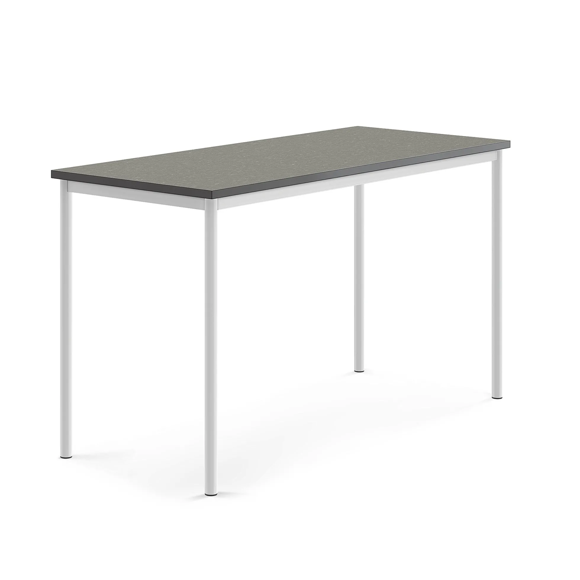Pöytä SONITUS Ääntä vaimentava linoleumi, 1600x700x900 mm, tummanharmaa, valkoinen