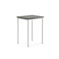 Pöytä SONITUS Ääntä vaimentava linoleumi, 700x600x900 mm, tummanharmaa, valkoinen