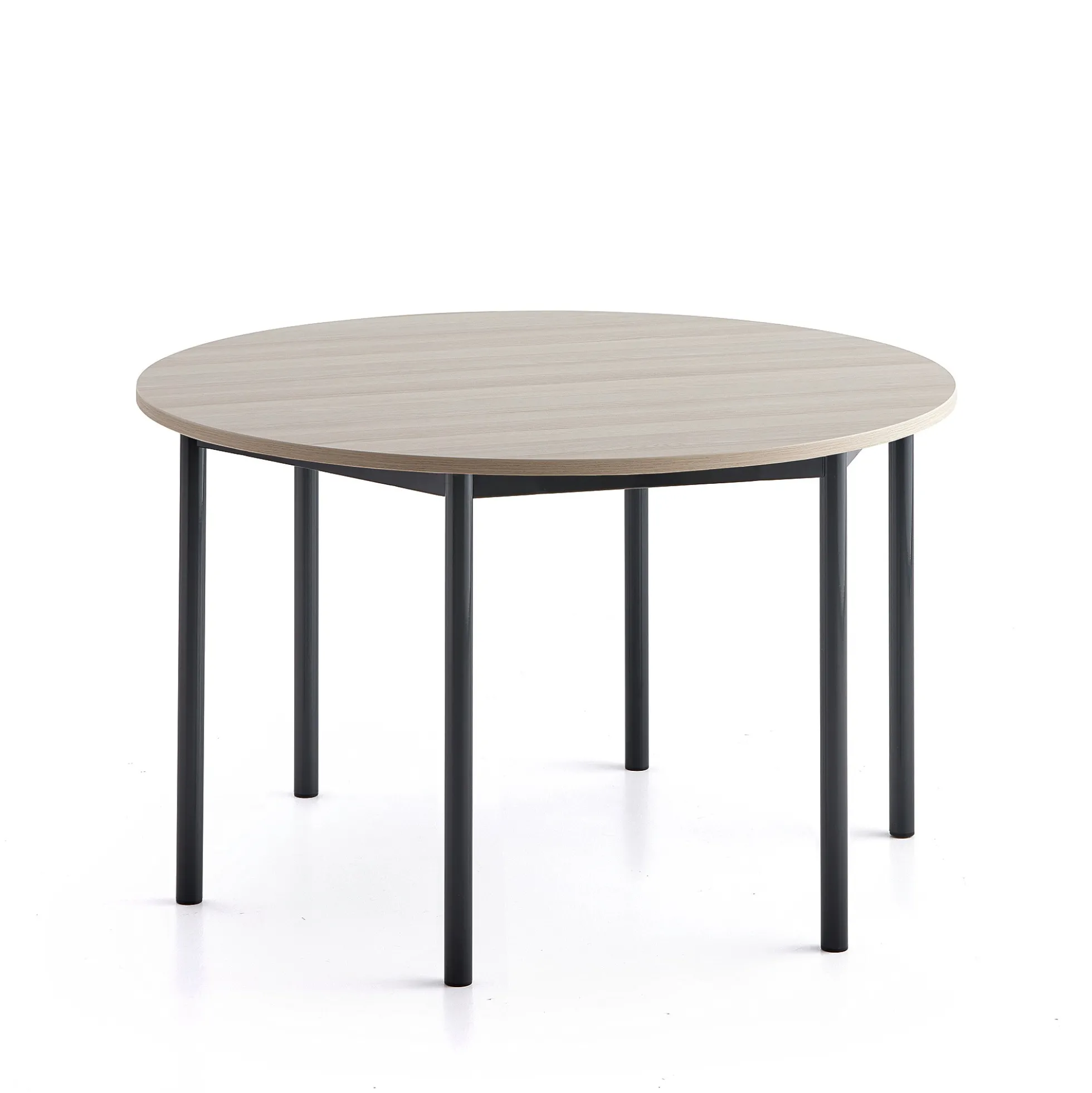 Pöytä SONITUS PLUS Ø1200x720 mm, korkeapainelaminaatti HPL, saarni, antrasiitinharmaa