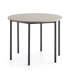 Pöytä SONITUS PLUS Ø1200x900 mm, korkeapainelaminaatti HPL, saarni, antrasiitinharmaa