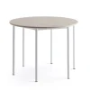 Pöytä SONITUS PLUS Ø1200x900 mm, korkeapainelaminaatti HPL, saarni, valkoinen