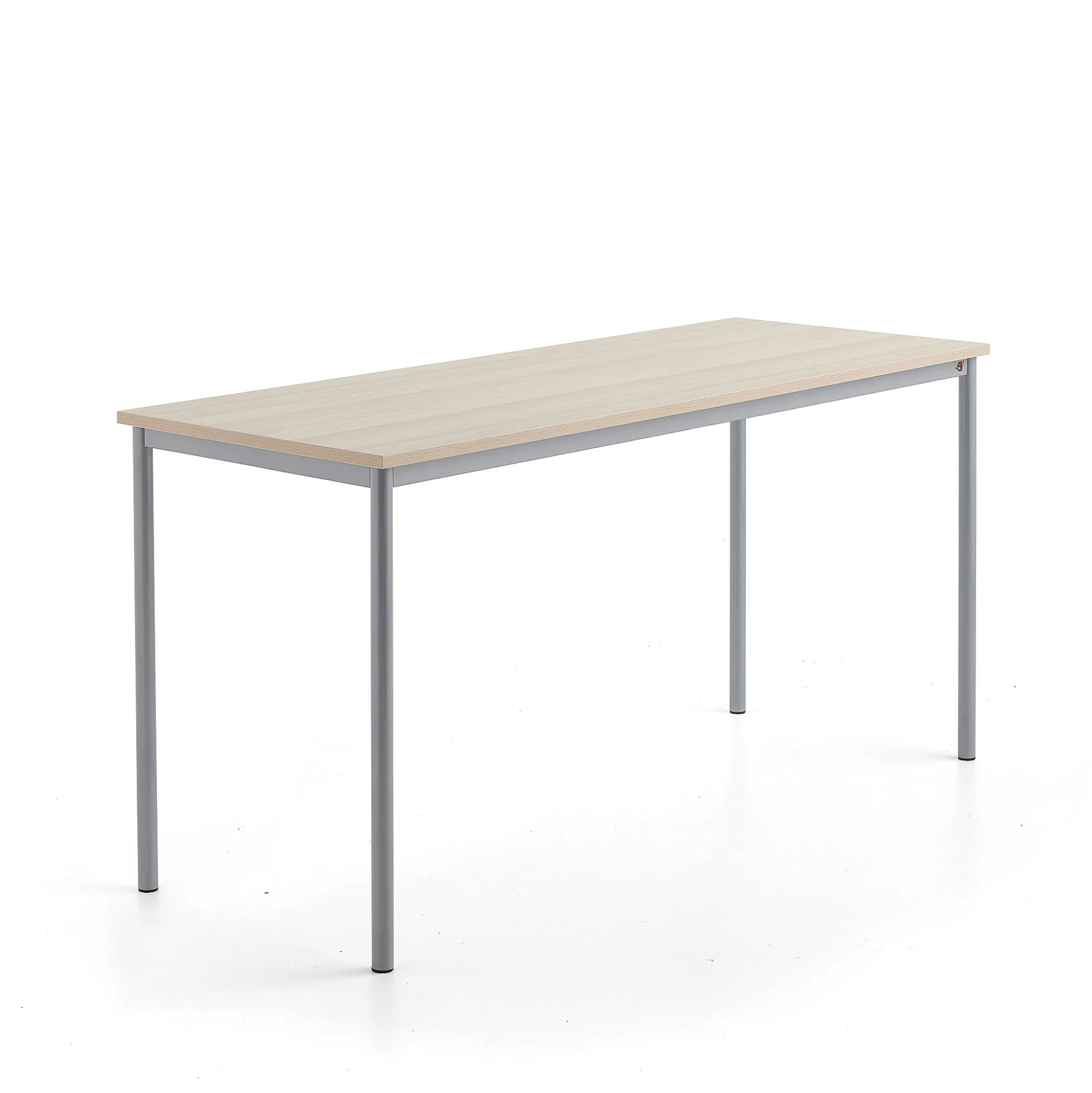 Pöytä SONITUS PLUS 1800x700x900 mm, korkeapainelaminaatti HPL, saarni, hopeanharmaa
