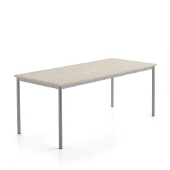 Pöytä SONITUS PLUS 1800x800x720 mm, korkeapainelaminaatti HPL, saarni, hopeanharmaa
