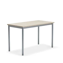 Pöytä SONITUS PLUS 1200x600x720 mm, korkeapainelaminaatti HPL, saarni, hopeanharmaa
