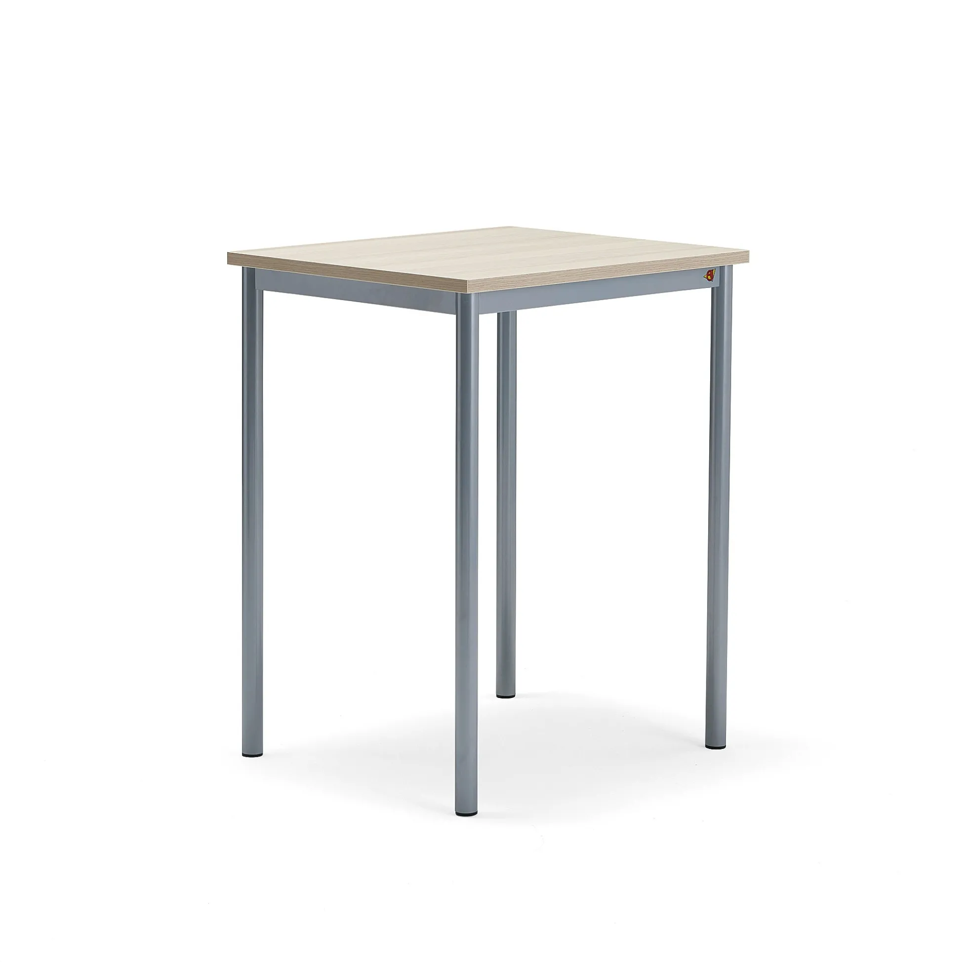 Pöytä SONITUS PLUS 700x600x900 mm, korkeapainelaminaatti HPL, saarni, hopeanharmaa