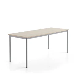 Pöytä SONITUS PLUS 1800x700x760 mm, korkeapainelaminaatti HPL, saarni, hopeanharmaa