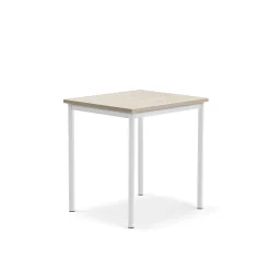Pöytä SONITUS PLUS 700x600x720 mm, korkeapainelaminaatti HPL, saarni, valkoinen