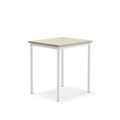 Pöytä SONITUS PLUS 700x600x760 mm, korkeapainelaminaatti HPL, saarni, valkoinen