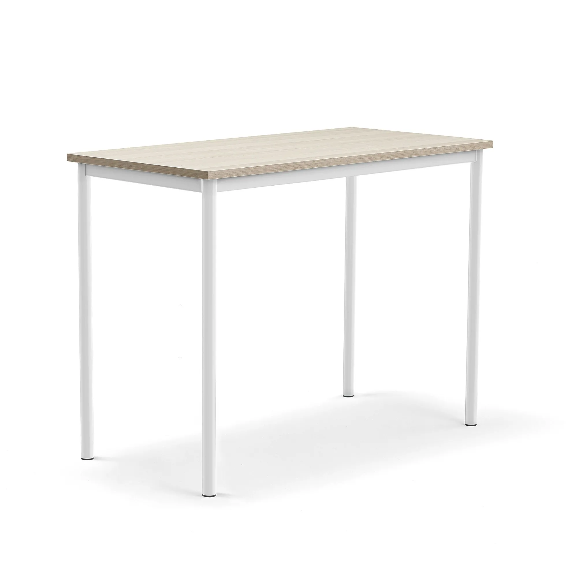 Pöytä SONITUS PLUS 1200x600x900 mm, korkeapainelaminaatti HPL, saarni, valkoinen