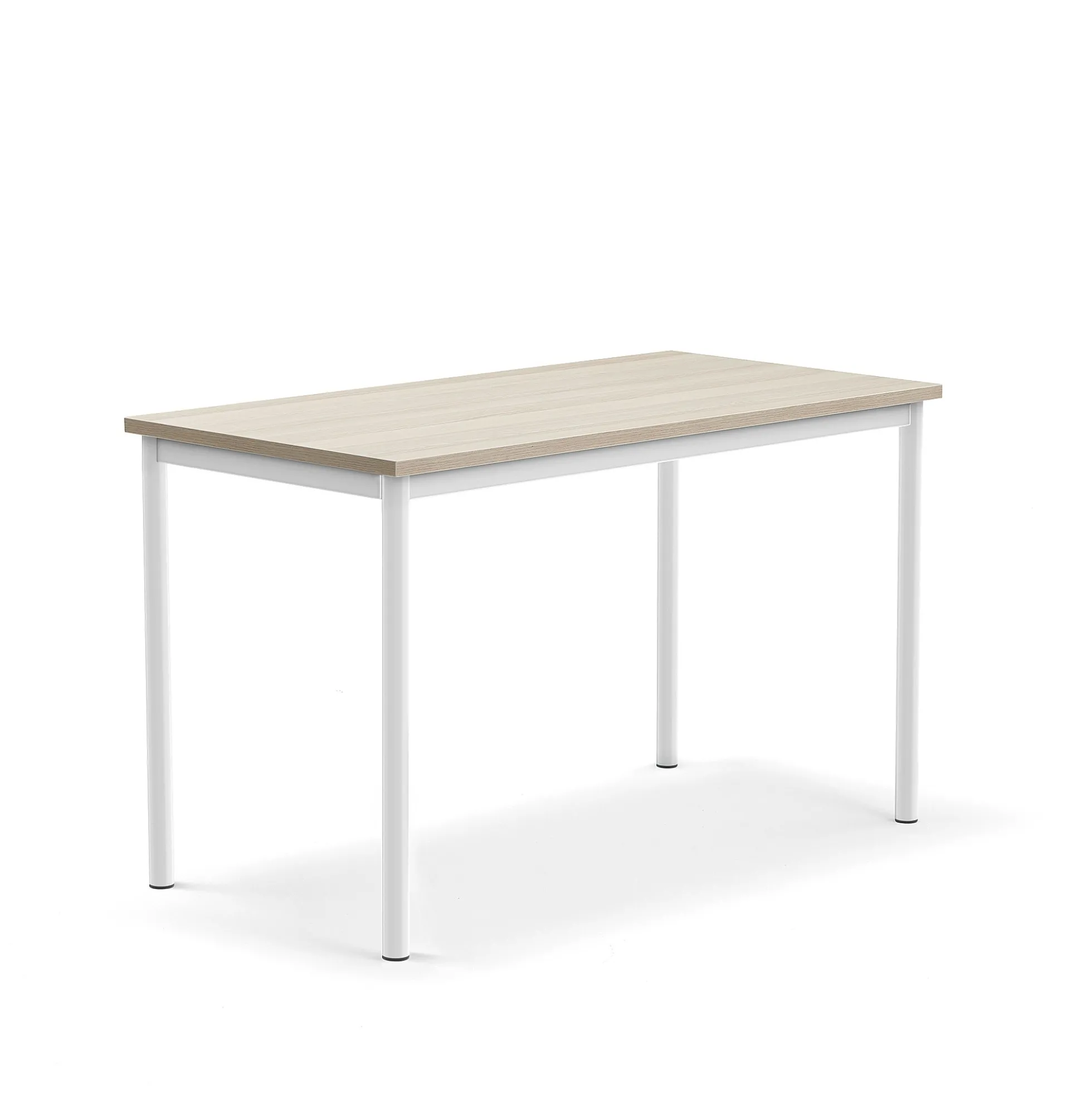 Pöytä SONITUS PLUS 1200x600x720 mm, korkeapainelaminaatti HPL, saarni, valkoinen