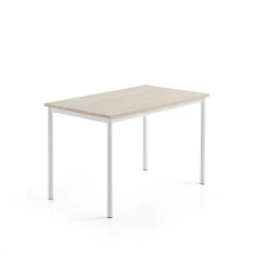 Pöytä SONITUS PLUS 1200x700x760 mm, korkeapainelaminaatti HPL, saarni, valkoinen