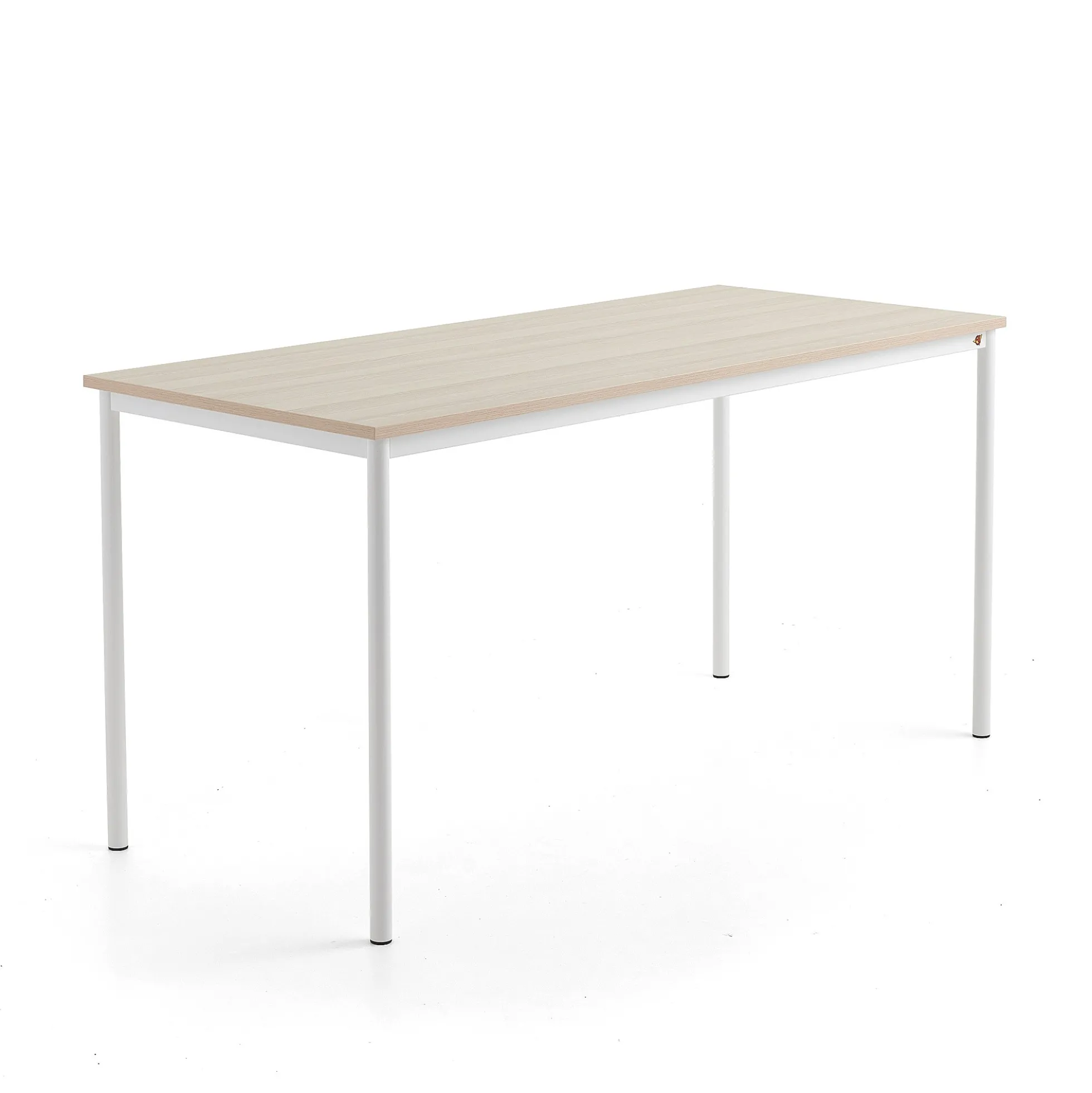 Pöytä SONITUS PLUS 1800x800x900 mm, korkeapainelaminaatti HPL, saarni, valkoinen