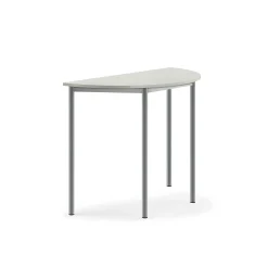 Pöytä SONITUS Puoliympyrä, 1200x600x900 mm, korkeapainelaminaatti HPL, harmaa, hopeanharmaa