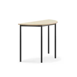 Pöytä SONITUS Puoliympyrä, 1200x600x760 mm, korkeapainelaminaatti HPL, koivu, antrasiitinharmaa