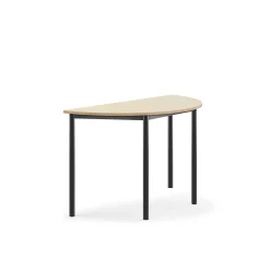 Pöytä SONITUS Puoliympyrä, 1200x600x720 mm, korkeapainelaminaatti HPL, koivu, antrasiitinharmaa