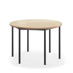 Pöytä SONITUS Pyöreä, Ø 1200x760 mm, beige linoleumi, antrasiitinharmaa