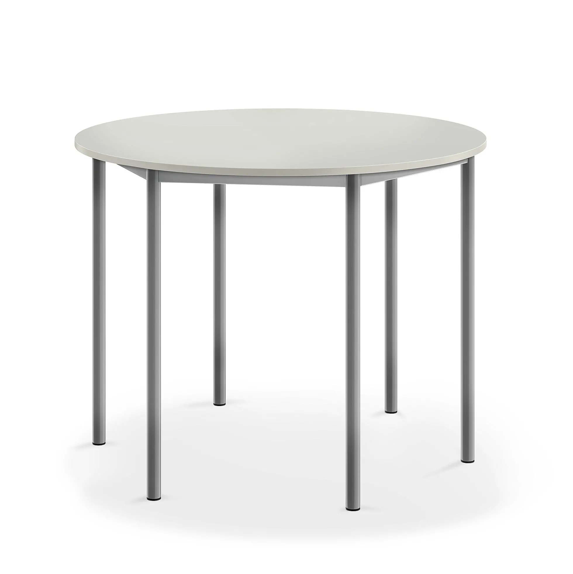 Pöytä SONITUS Pyöreä, Ø 1200x900 mm, korkeapainelaminaatti HPL, harmaa, hopeanharmaa