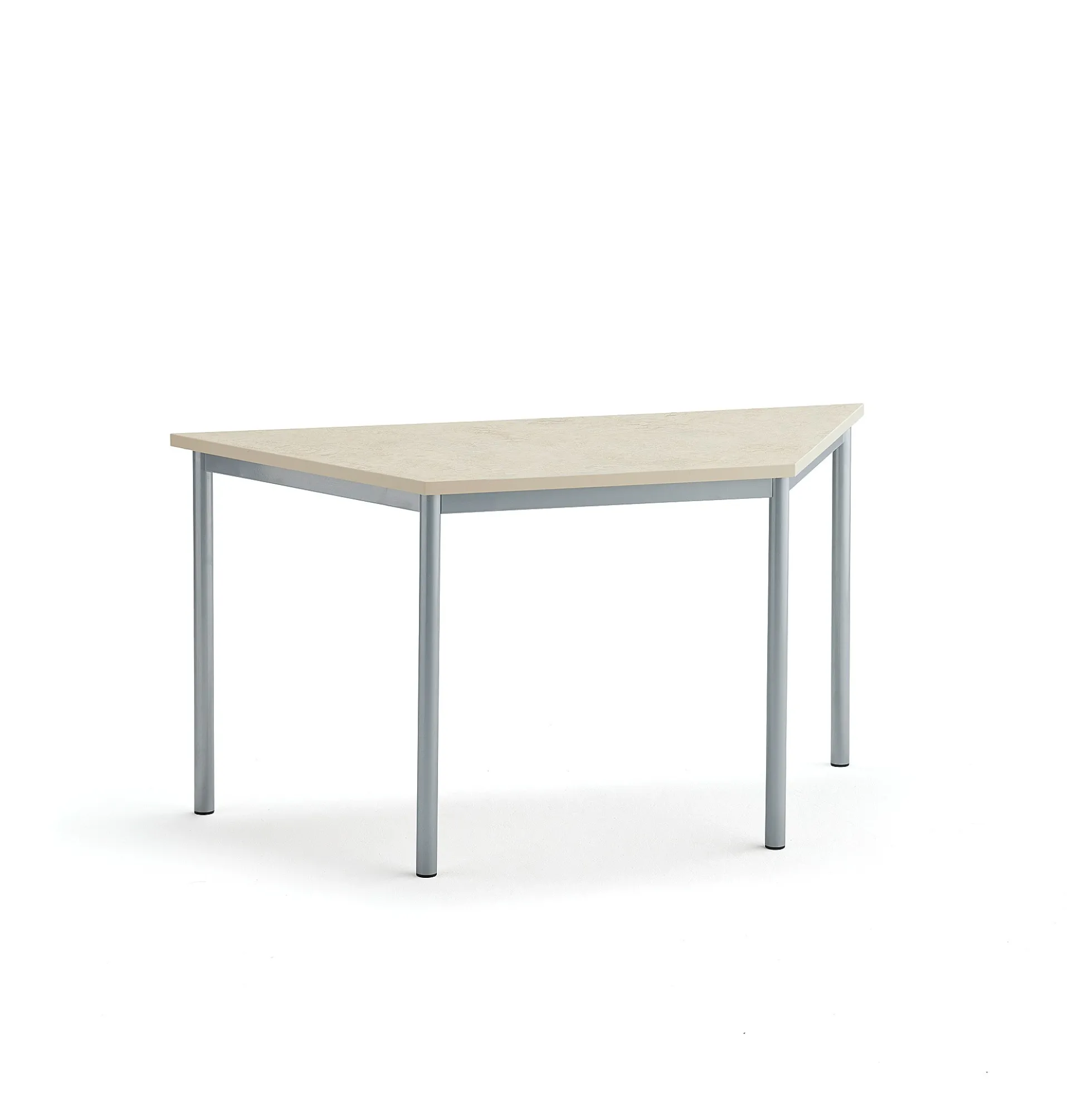 Pöytä SONITUS TRAPETS 1400x700x720 mm, beige linoleumi, hopeanharmaa