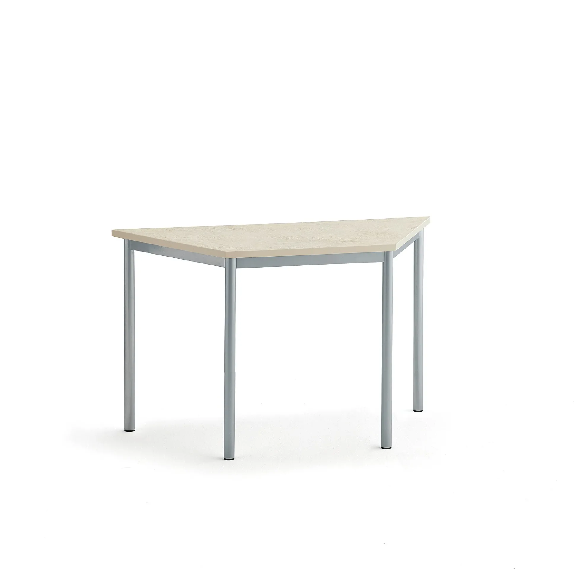 Pöytä SONITUS TRAPETS 1200x600x720 mm, beige linoleumi, hopeanharmaa