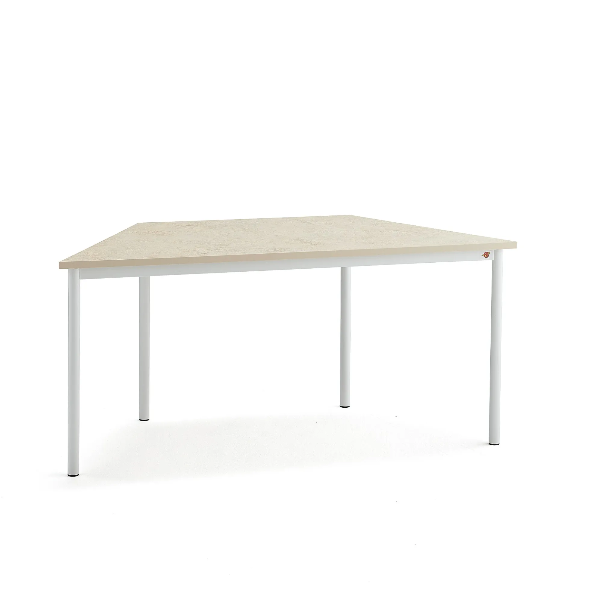 Pöytä SONITUS TRAPETS 1600x800x720 mm, beige linoleumi, valkoinen