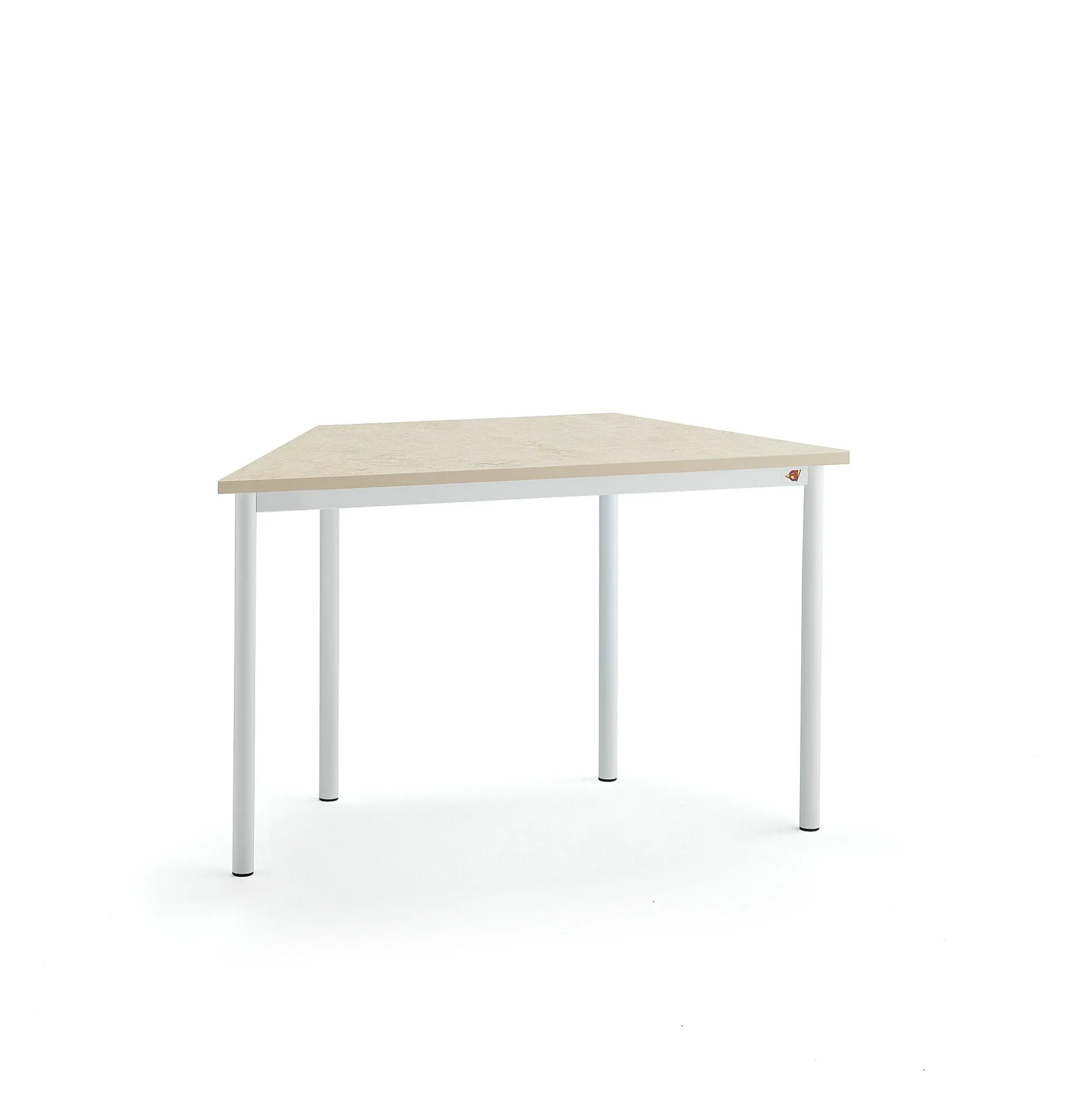 Pöytä SONITUS TRAPETS 1200x600x720 mm, beige linoleumi, valkoinen