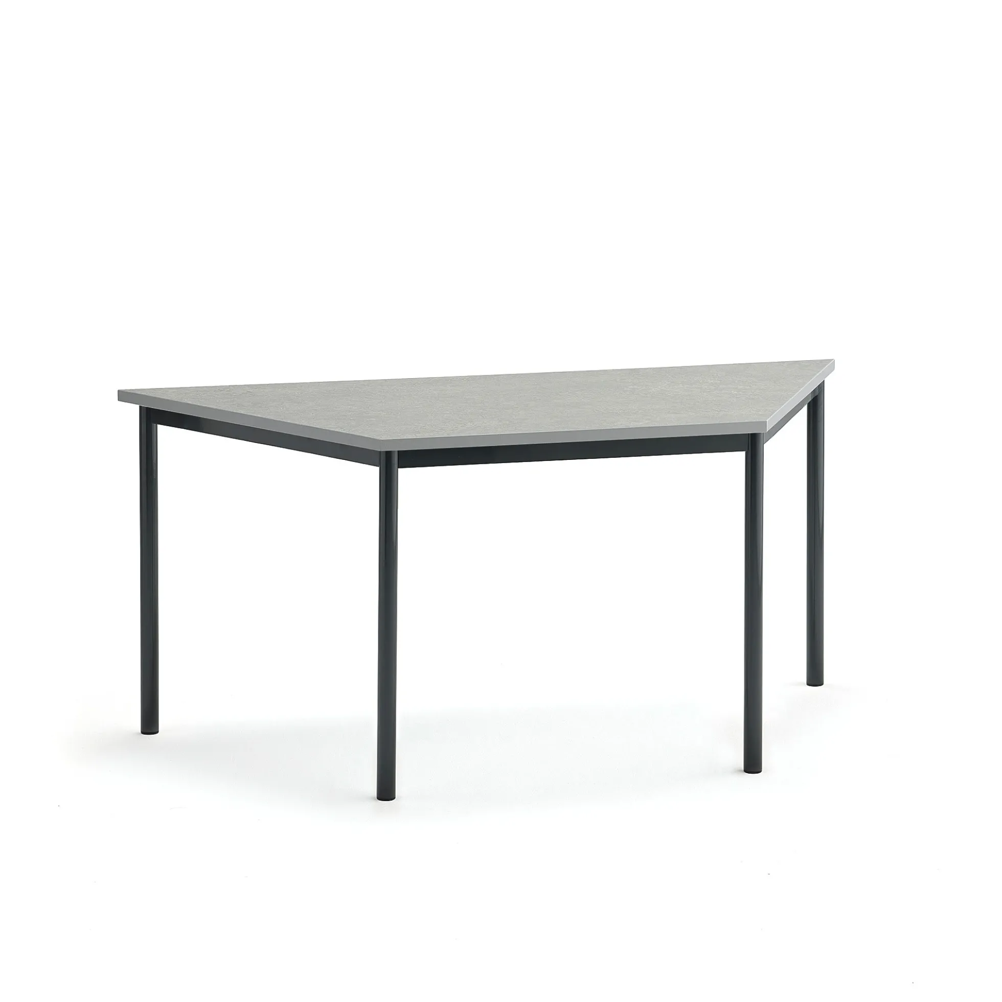 Pöytä SONITUS TRAPETS 1600x800x720 mm, harmaa linoleumi, antrasiitinharmaa