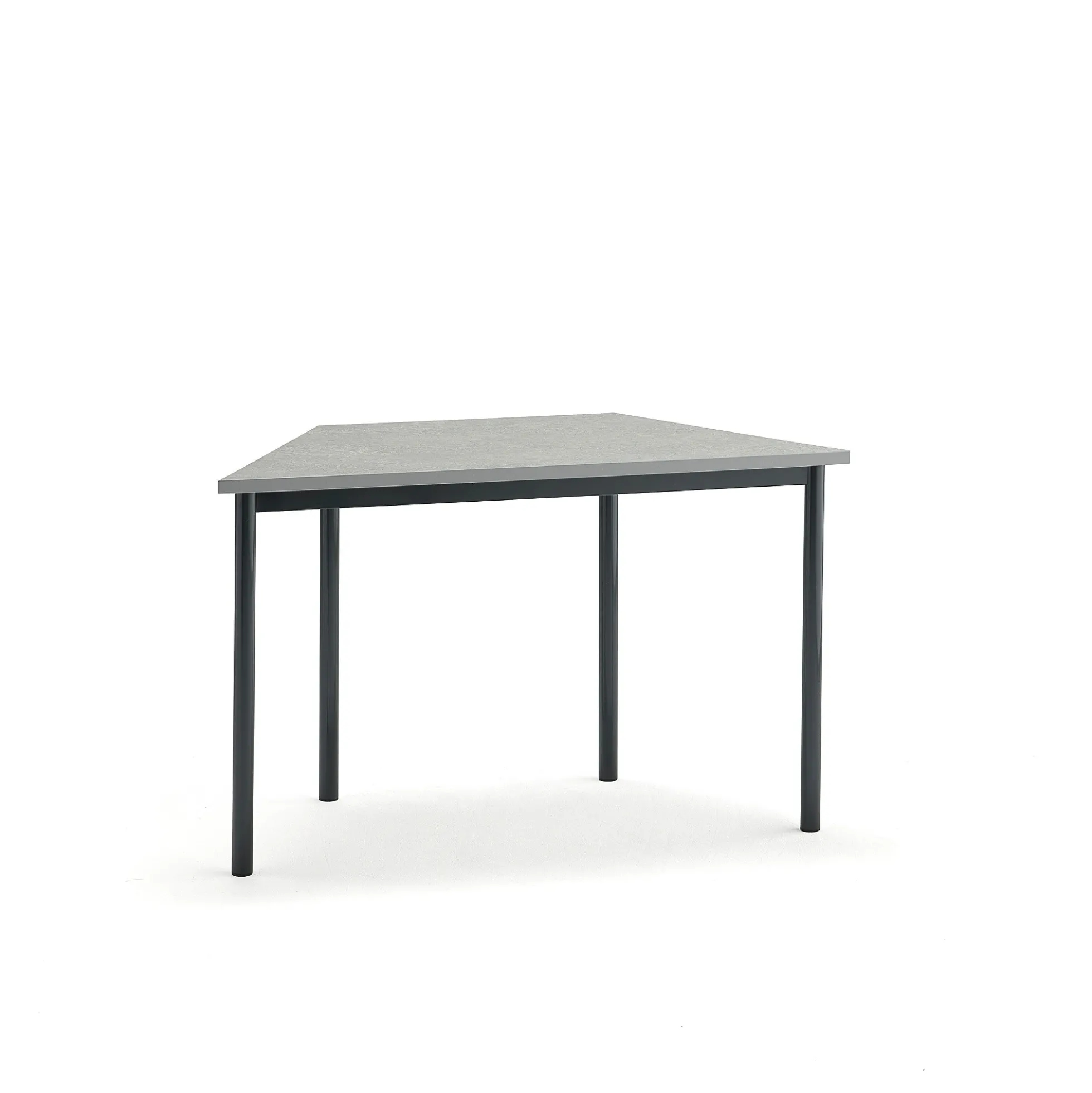 Pöytä SONITUS TRAPETS 1200x600x720 mm, harmaa linoleumi, antrasiitinharmaa