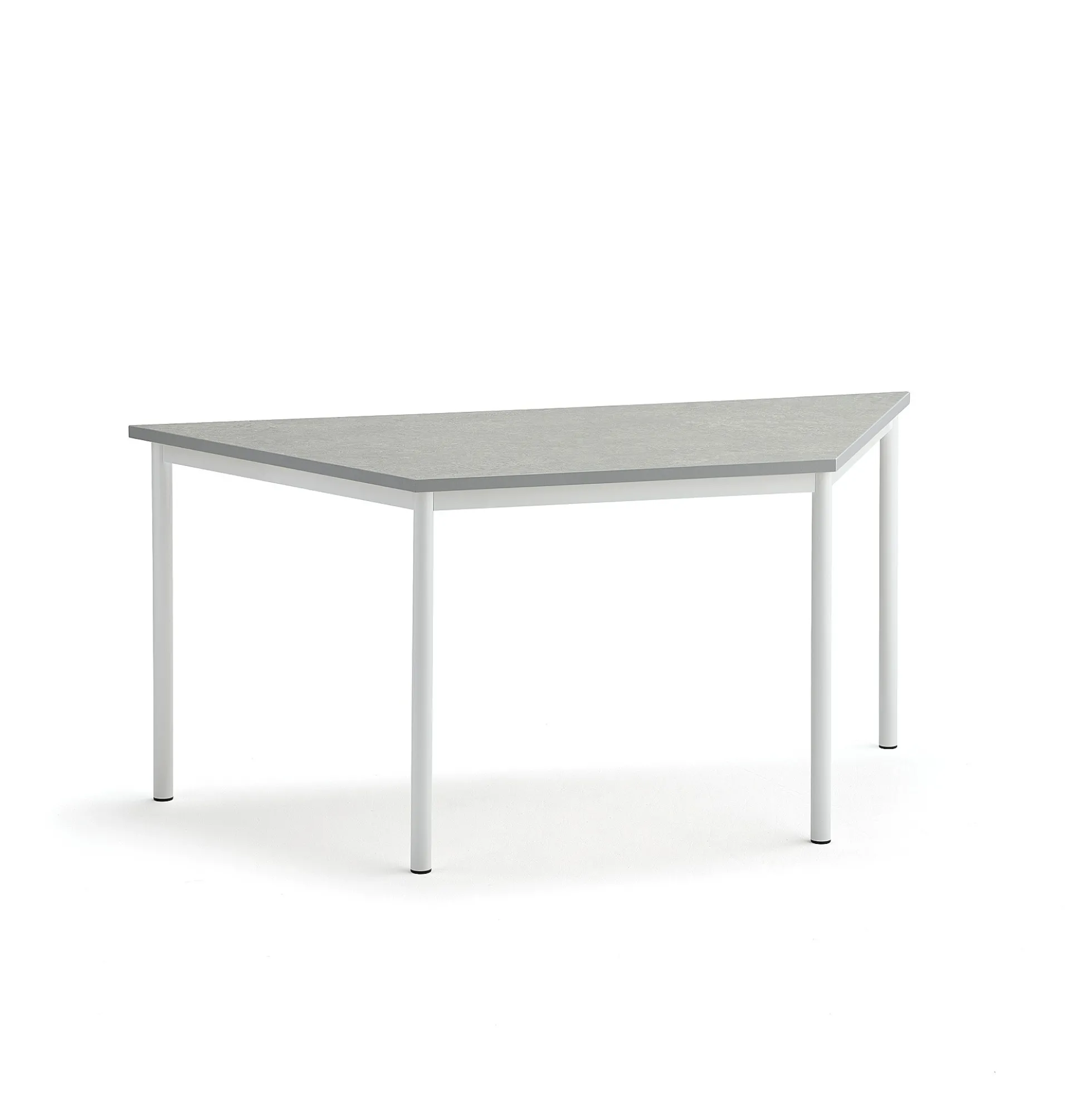 Pöytä SONITUS TRAPETS 1600x800x720 mm, harmaa linoleumi, valkoinen