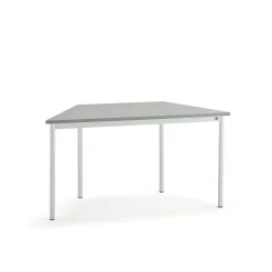 Pöytä SONITUS TRAPETS 1400x700x720 mm, harmaa linoleumi, valkoinen