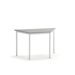 Pöytä SONITUS TRAPETS 1200x600x720 mm, harmaa linoleumi, valkoinen