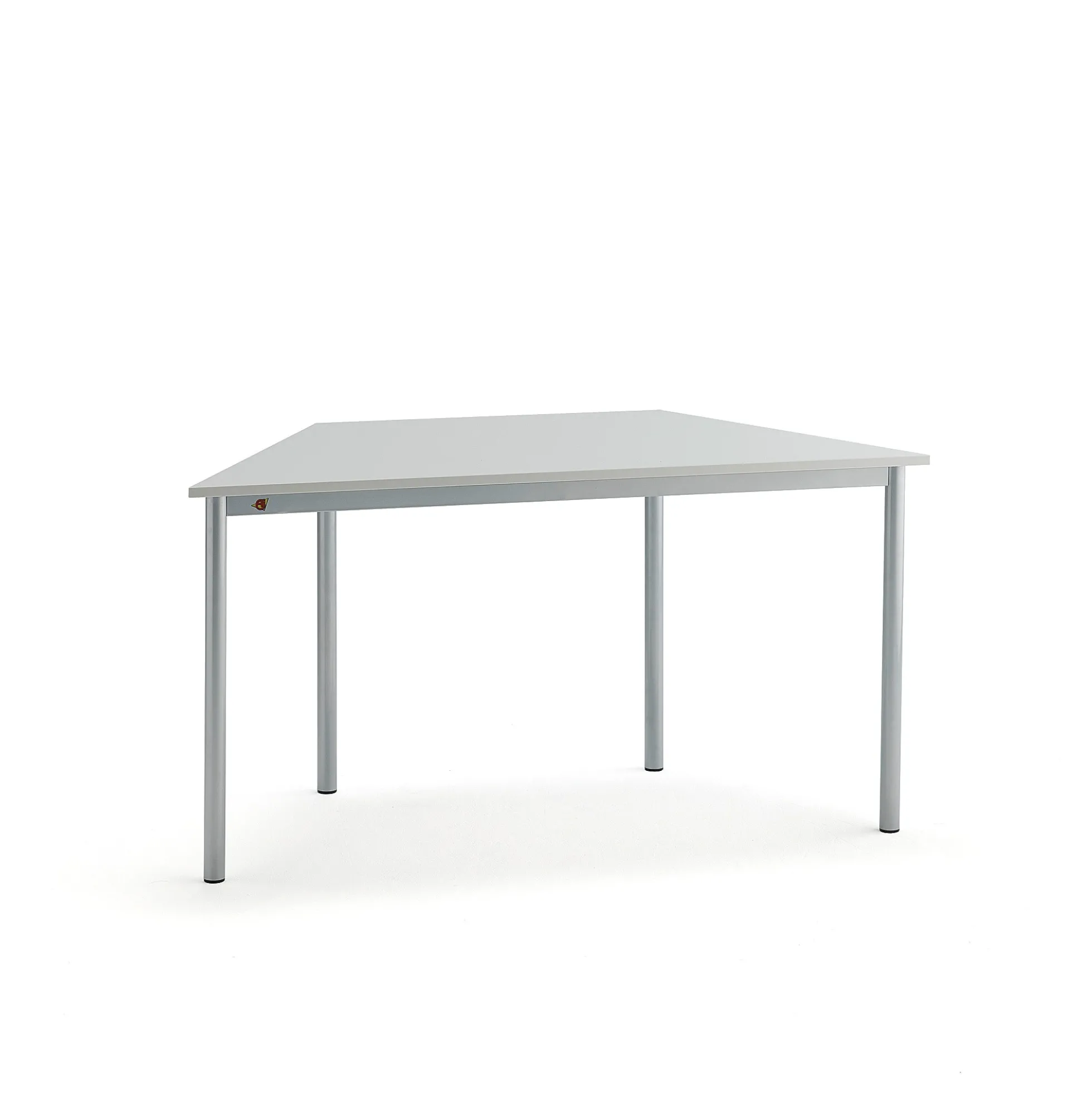 Pöytä SONITUS TRAPETS 1400x700x720 mm, korkeapainelaminaatti HPL, harmaa, hopeanharmaa