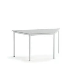 Pöytä SONITUS TRAPETS 1400x700x720 mm, korkeapainelaminaatti HPL, harmaa, valkoinen