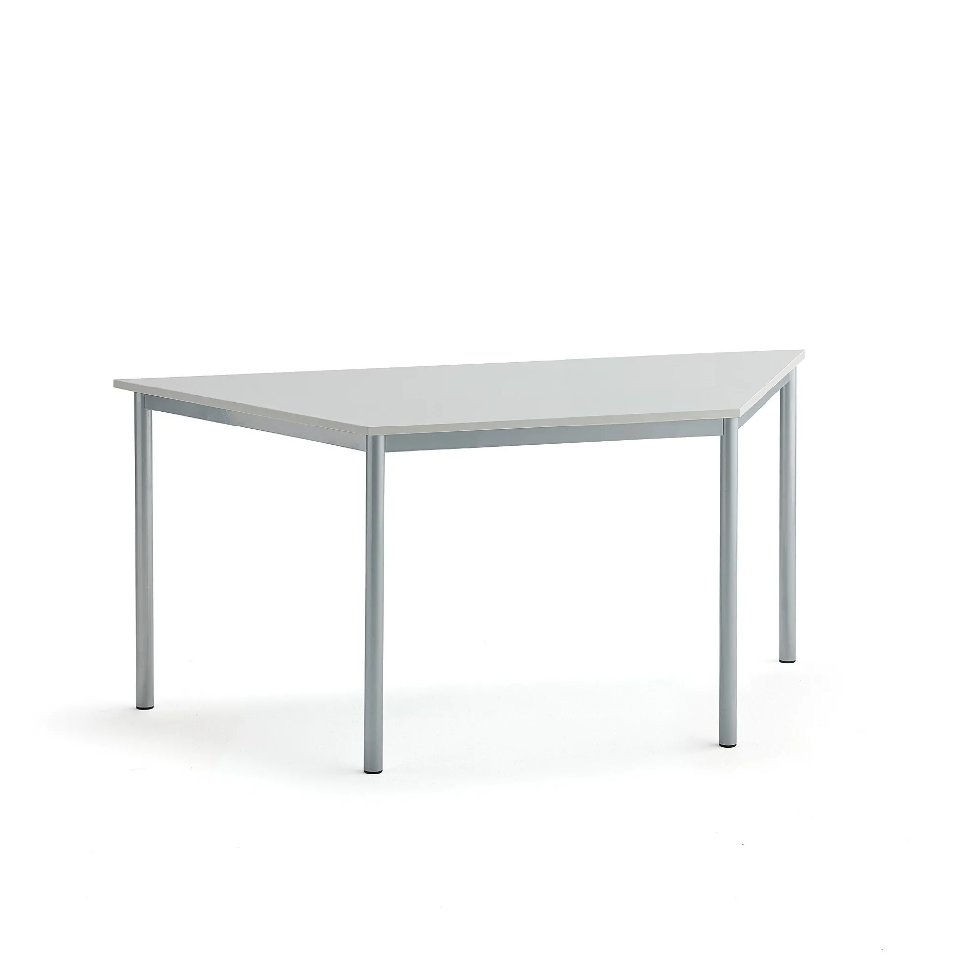 Pöytä SONITUS TRAPETS 1600x800x720 mm, korkeapainelaminaatti HPL, harmaa, hopeanharmaa