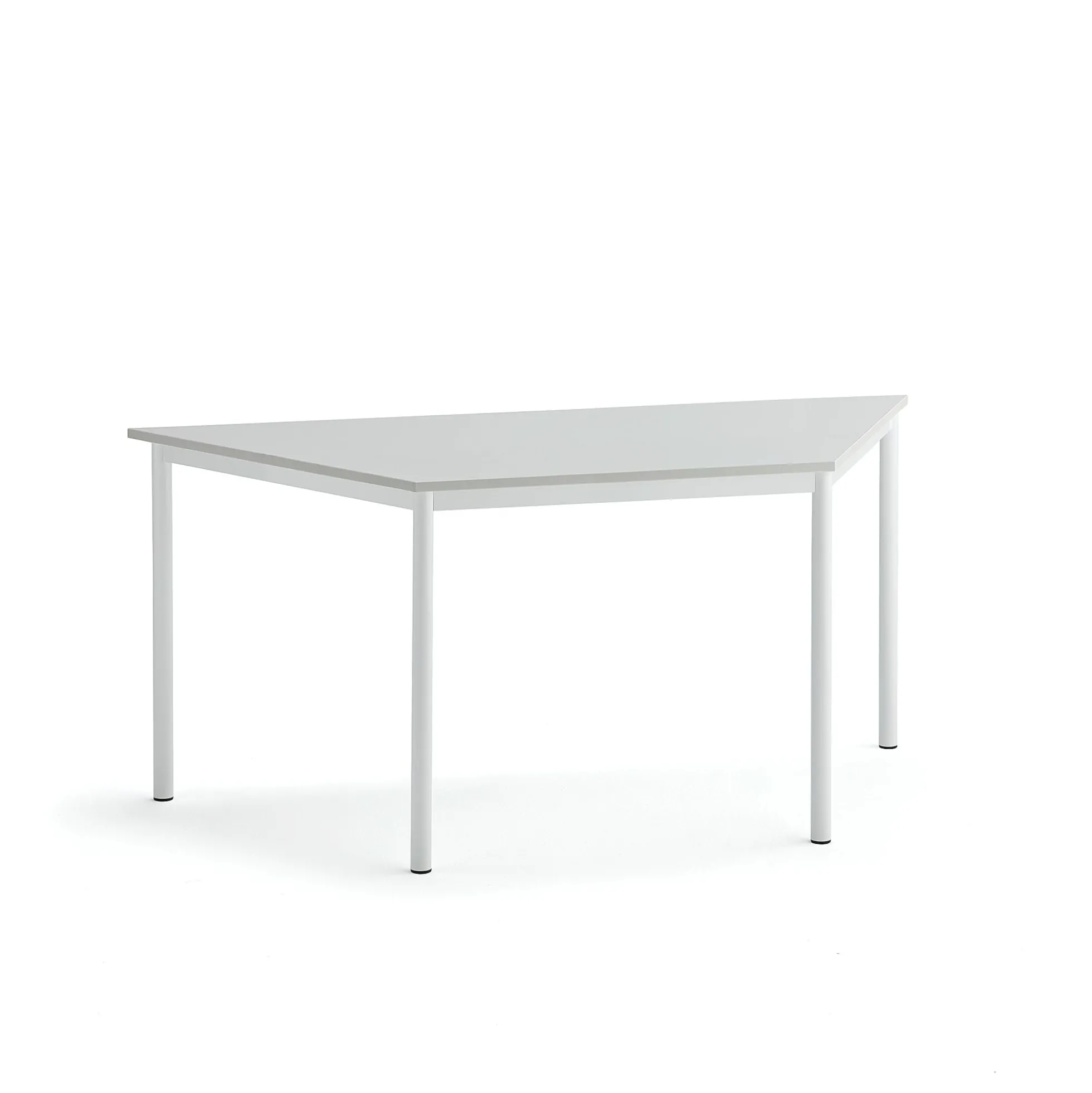 Pöytä SONITUS TRAPETS 1600x800x720 mm, korkeapainelaminaatti HPL, harmaa, valkoinen