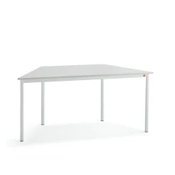 Pöytä SONITUS TRAPETS 1600x800x720 mm, korkeapainelaminaatti HPL, harmaa, valkoinen