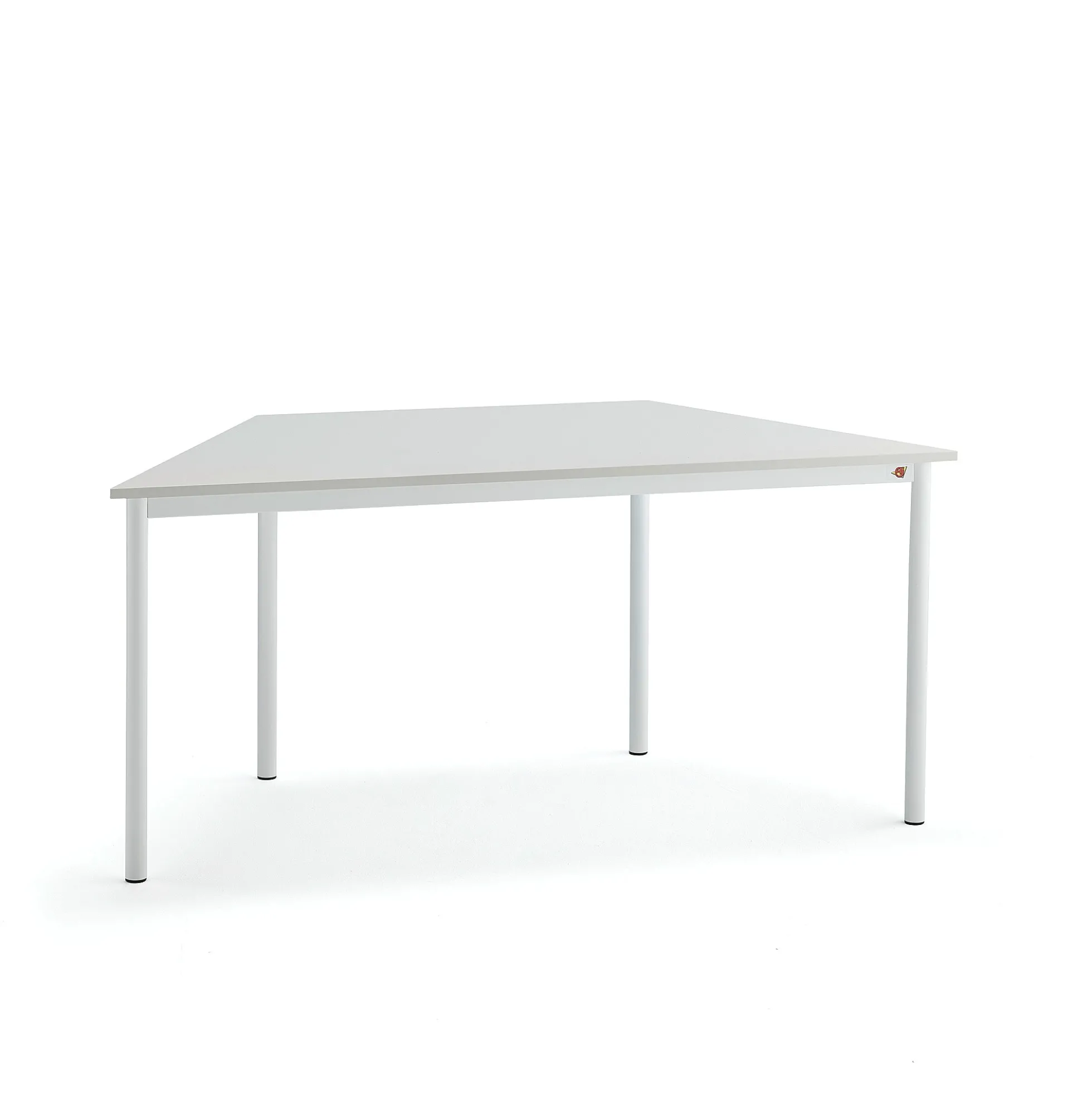 Pöytä SONITUS TRAPETS 1600x800x720 mm, korkeapainelaminaatti HPL, harmaa, valkoinen
