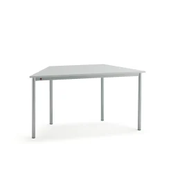 Pöytä SONITUS TRAPETS 1200x600x720 mm, korkeapainelaminaatti HPL, harmaa, hopeanharmaa