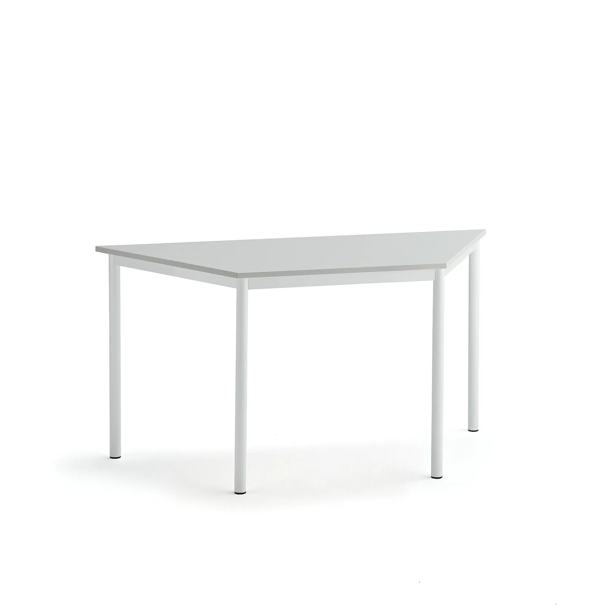 Pöytä SONITUS TRAPETS 1200x600x720 mm, korkeapainelaminaatti HPL, harmaa, valkoinen