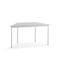 Pöytä SONITUS TRAPETS 1200x600x720 mm, korkeapainelaminaatti HPL, harmaa, valkoinen