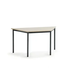 Pöytä SONITUS TRAPETS 1400x700x720 mm, korkeapainelaminaatti HPL, koivu, antrasiitinharmaa