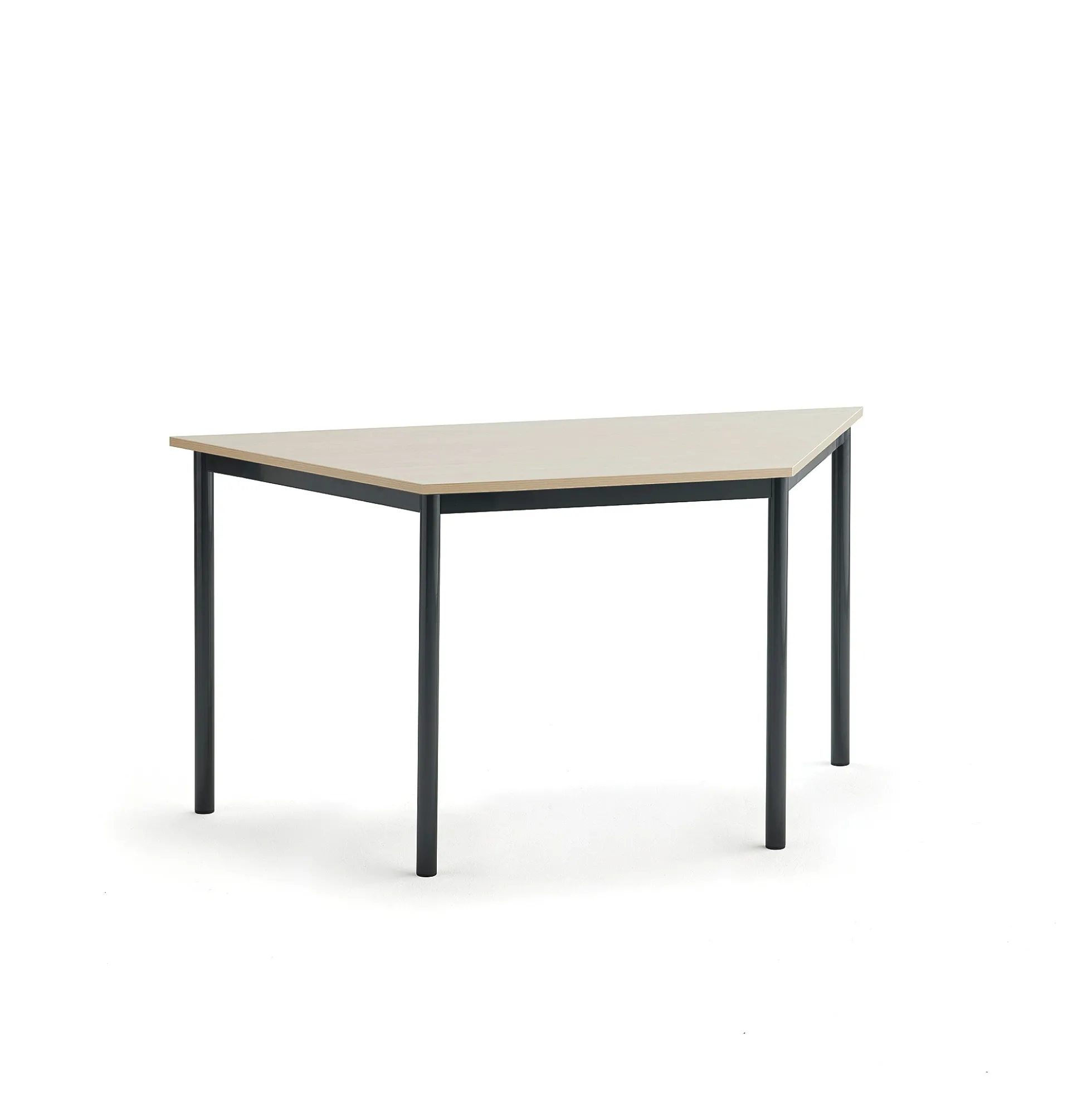 Pöytä SONITUS TRAPETS 1400x700x720 mm, korkeapainelaminaatti HPL, koivu, antrasiitinharmaa