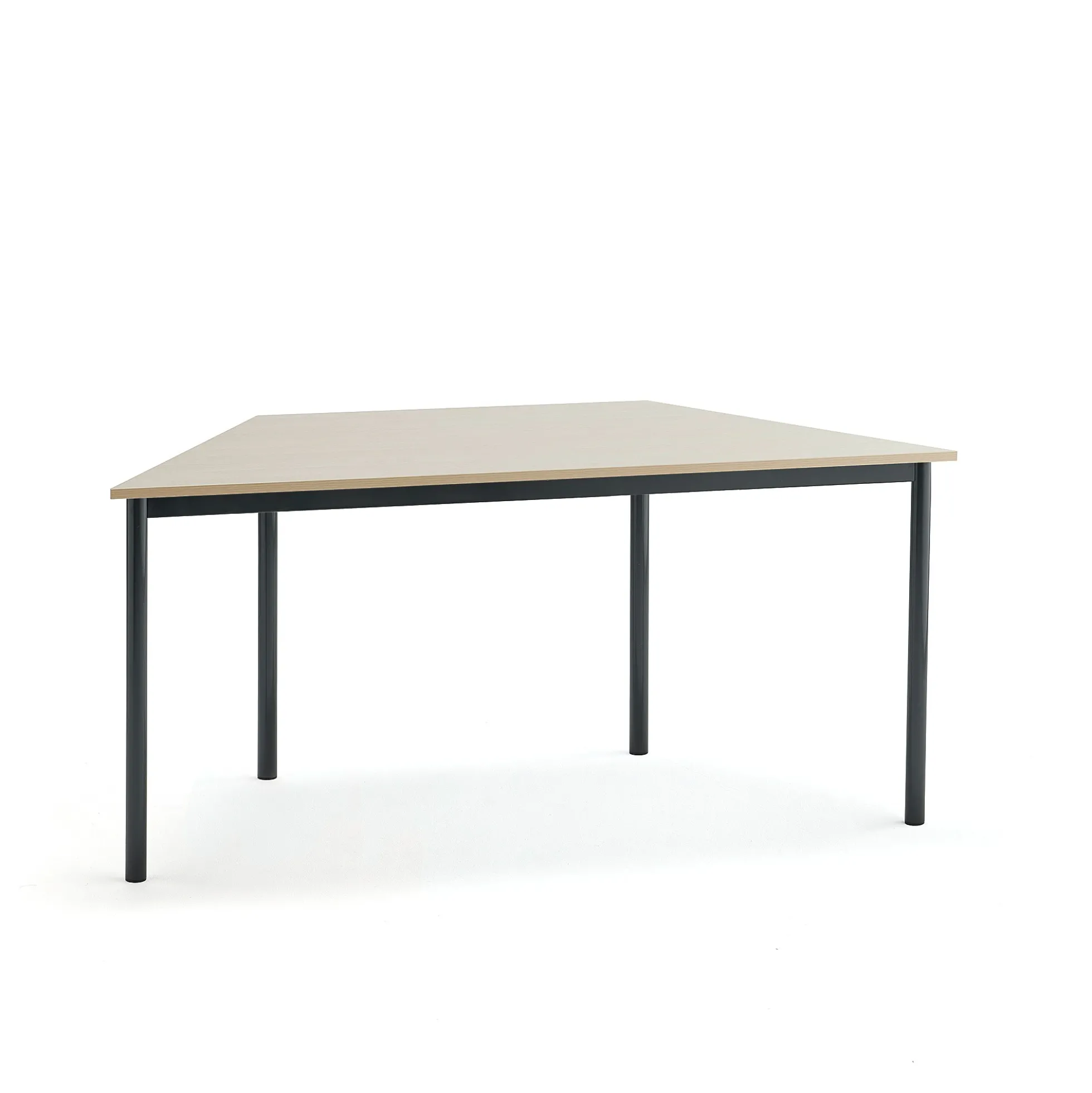 Pöytä SONITUS TRAPETS 1600x800x720 mm, korkeapainelaminaatti HPL, koivu, antrasiitinharmaa